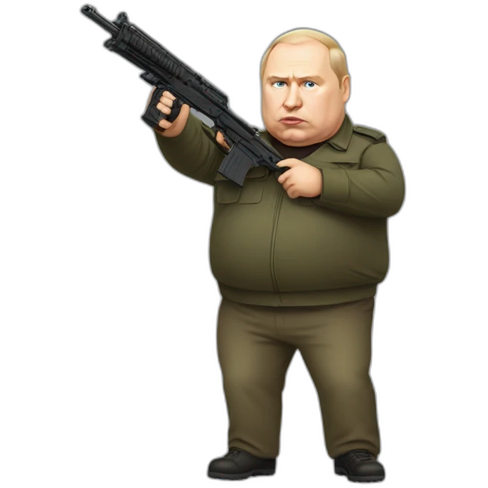 Vladimir Poutine extremely fat Shooting nobody full body emoji
