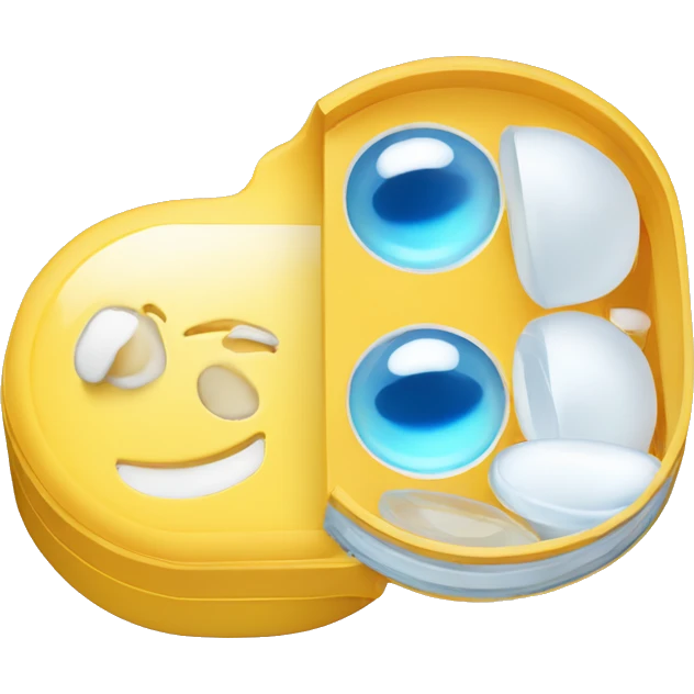 dual compartment prescription contact lens case emoji