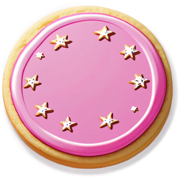 pink sugar cookie with sparkles  emoji