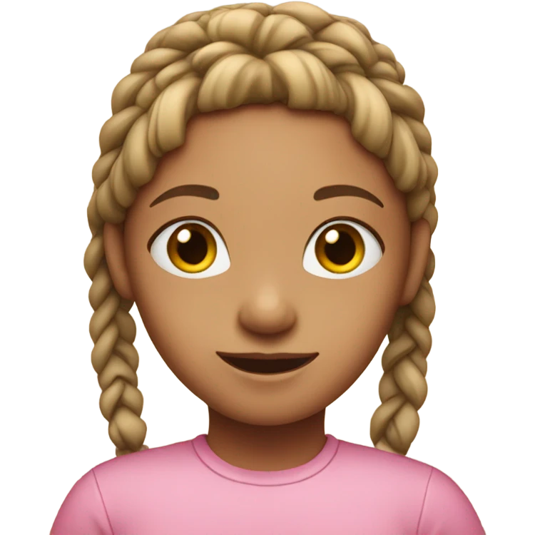 girl with braids and pink shirt emoji
