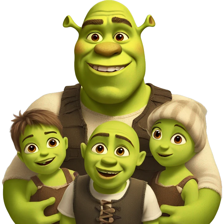 shrek with his babies emoji