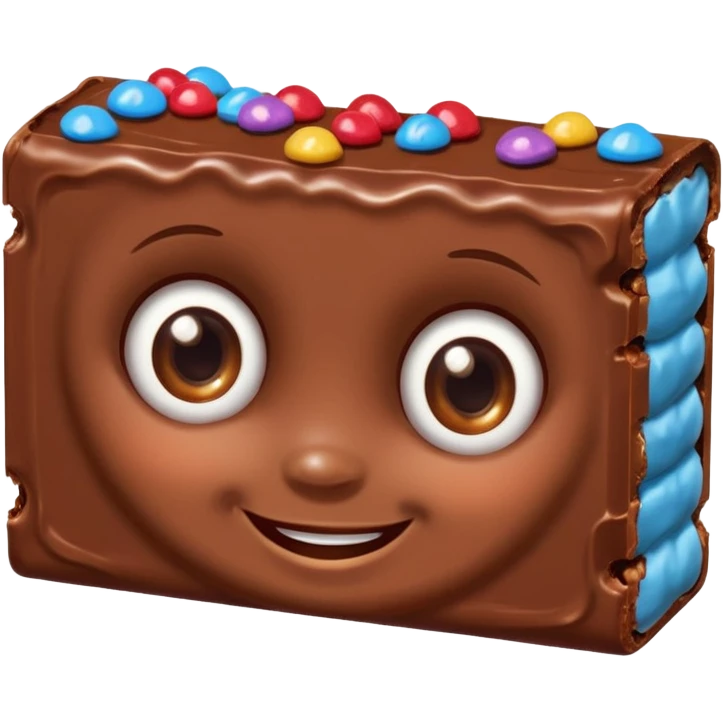 candy bar with eyes and wearing earrings emoji
