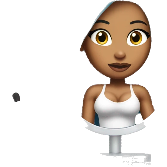 Nicki Minaj sitting at her vanity looking in the mirror emoji