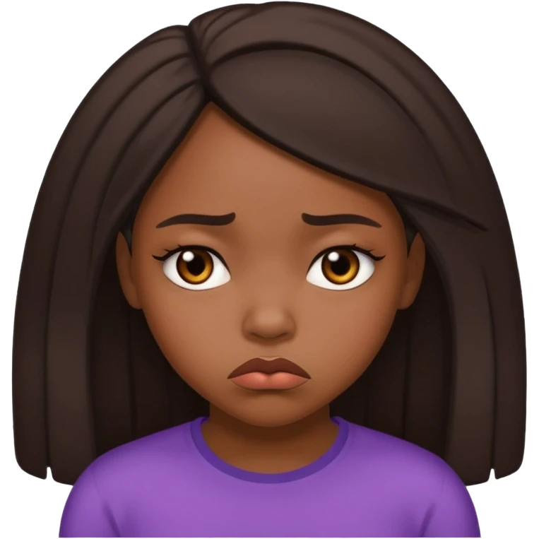 African American girl sad pouting face emoji