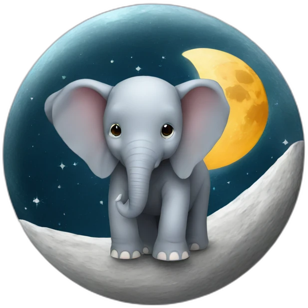 elephant on the moon emoji