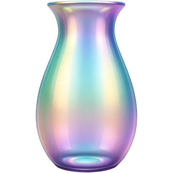 Sparkly glossy Pastel iridescent glass vase emoji