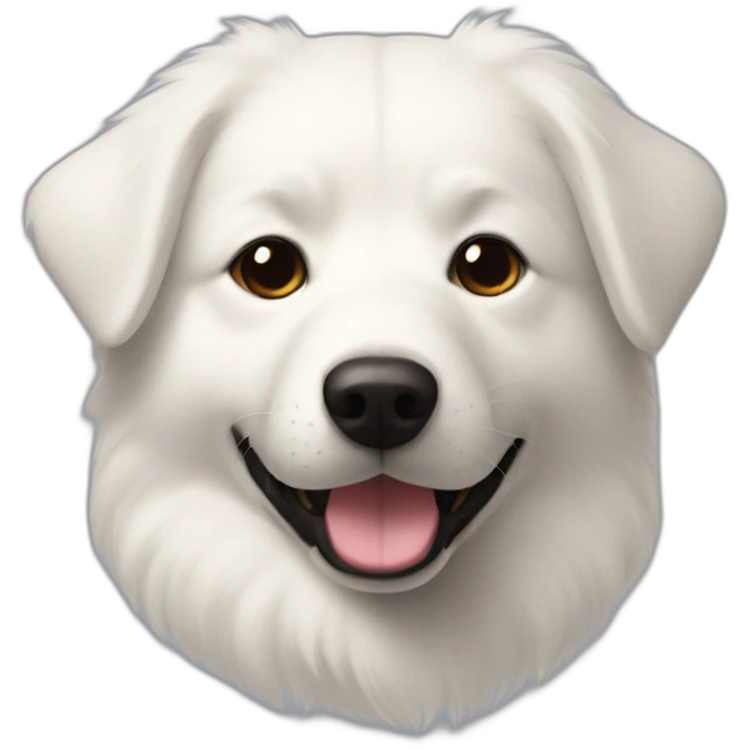 Japanese Spitz cross Labrador face white fluffy emoji