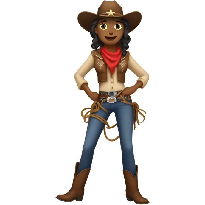 cowgirl with a lasso emoji