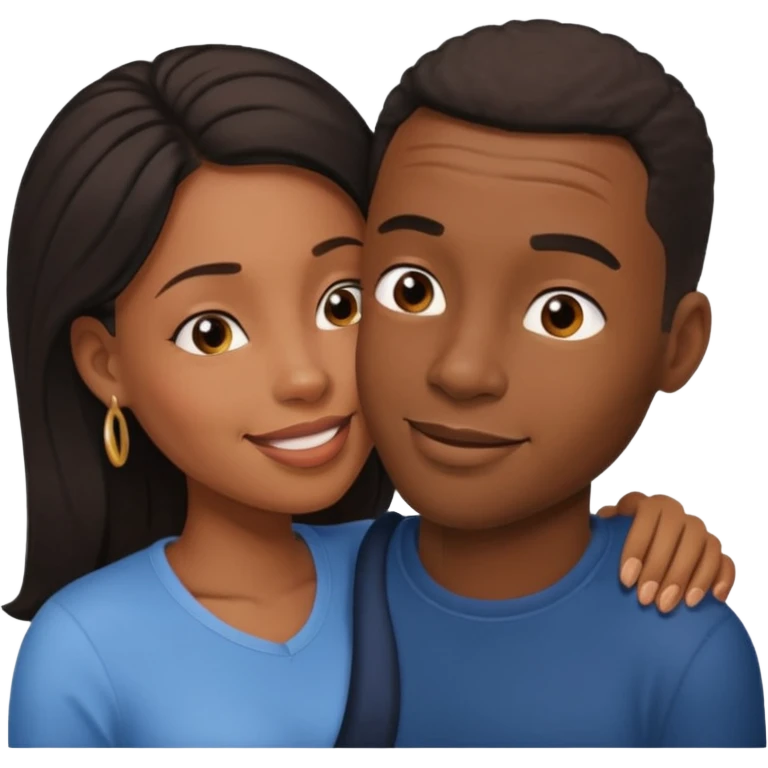 homme noire qui parle à l'oreille de la femme noire emoji
