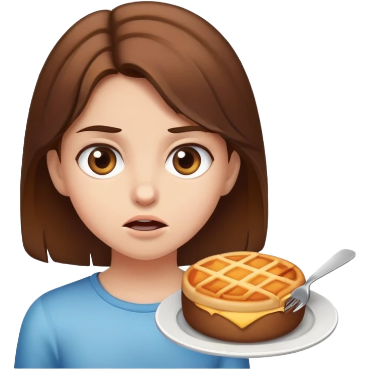 Girl with brown hair is hungry  emoji