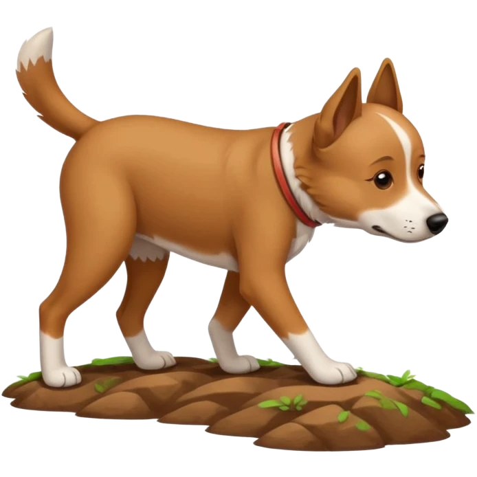 the dog has its head down, looking for tracks emoji