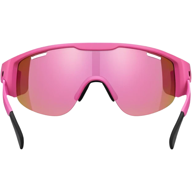 sporty pink shield visor sunglasses with robust thick frame, athletic design, substantial build, one-piece lens, sporty style emoji