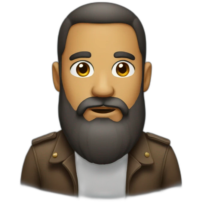 Bold with big beard emoji