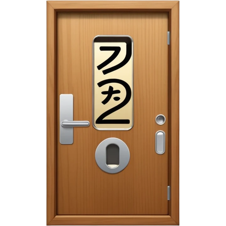 modern villa door number wood Japanese with smart screen lock emoji