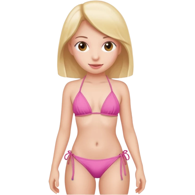 girl with a pink string bikini  emoji