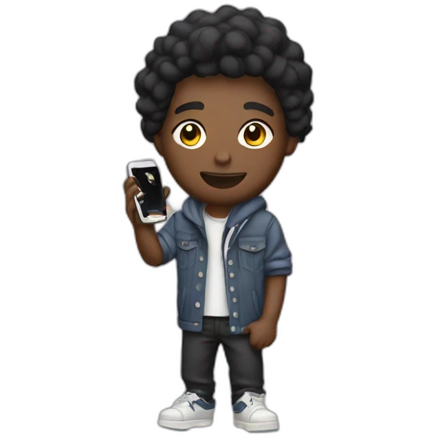 Dj with pickups and phone emoji