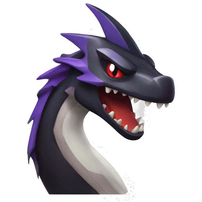 Black Cool Edgy Nargacuga-Garchomp-Noivern Fakémon  with White and Red and purple and black Edgy markings emoji