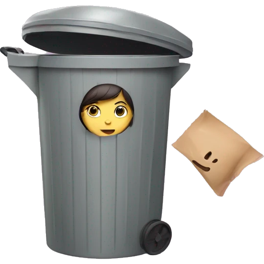 Girl in a trash can emoji