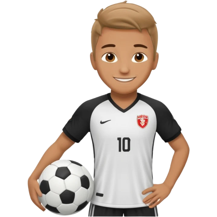 Futbolista posando para una foto emoji