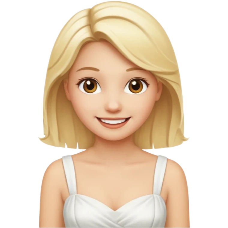 a blonde girl with white dress emoji