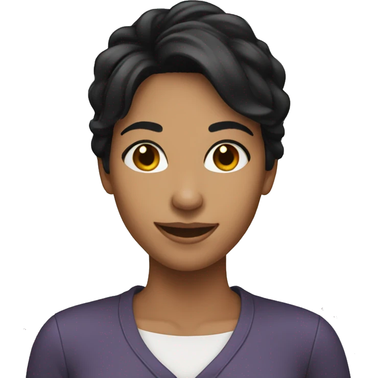smiling woman with black hair emoji