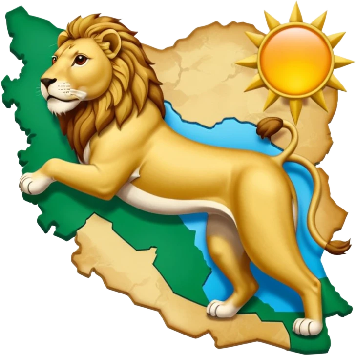  نقشه ایران شیروخورشید محمد رضاشاه پهلوی emoji