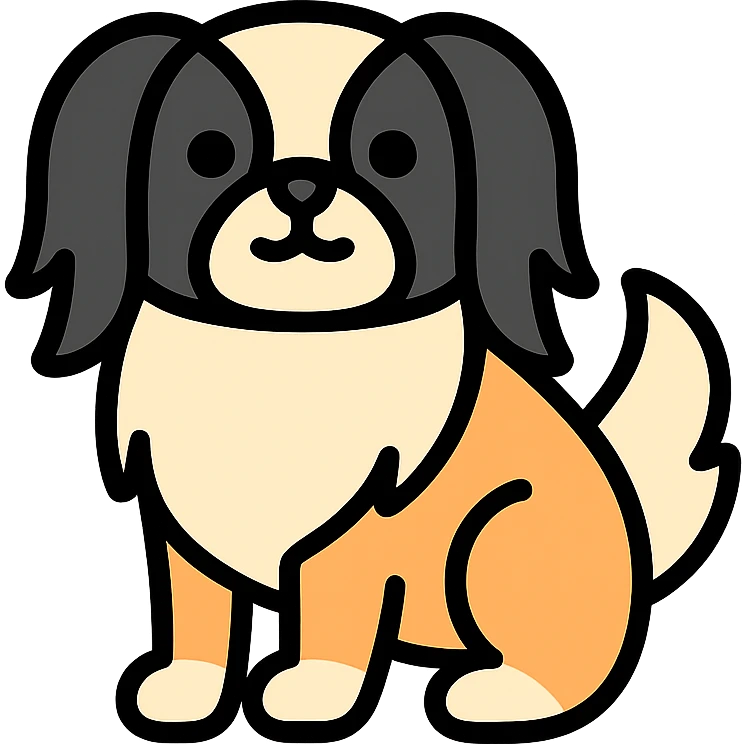 color outline icon of a Japanese Chin dog emoji