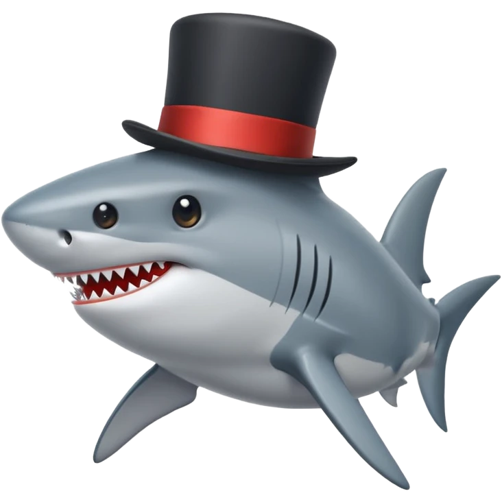 Shark with a top hat emoji