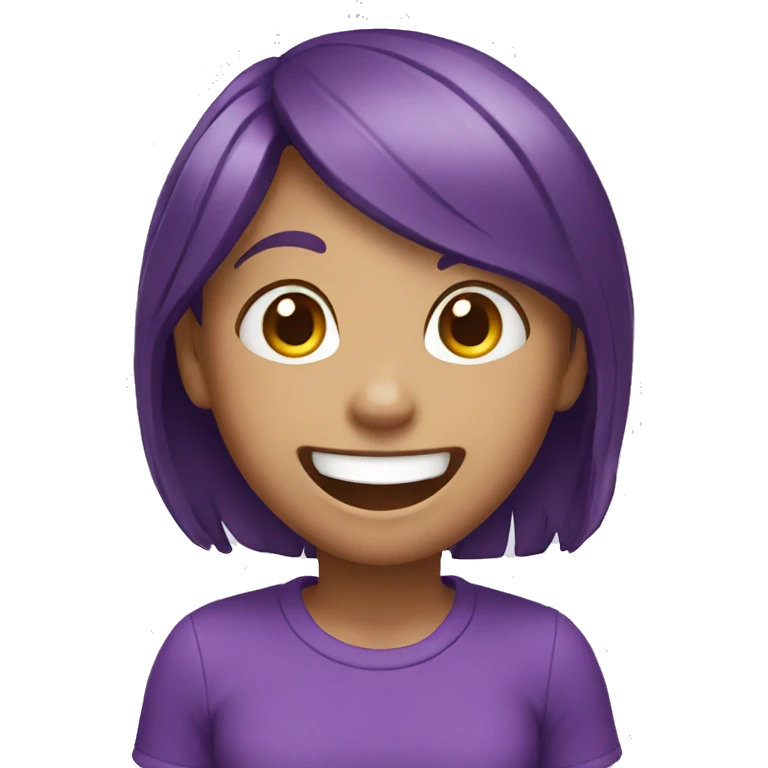 Purple girl LAUGH emoji