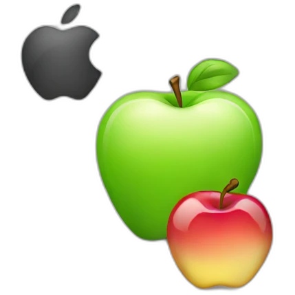 Windows logo with apple emoji