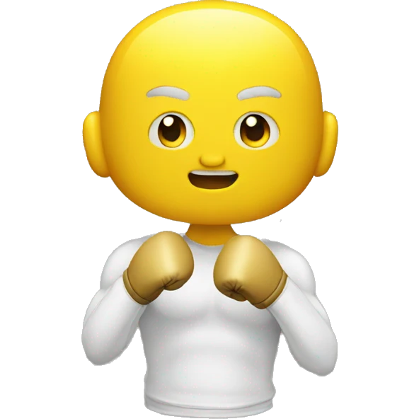 yellow man wearing boxing gloves emoji
