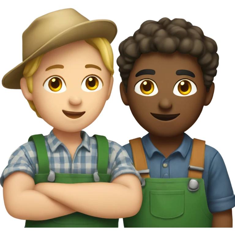Farmer and student working together emoji