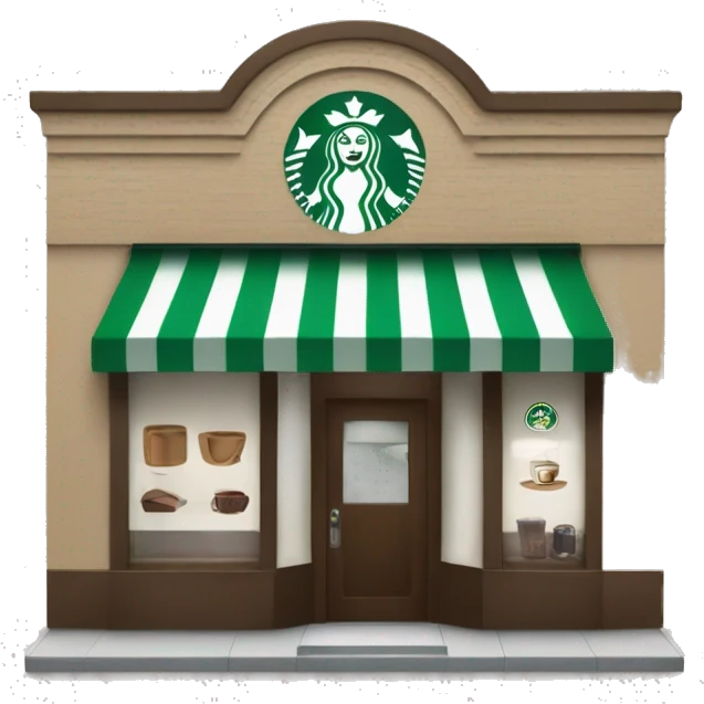 One coffee shop building with one starbucks logo emoji