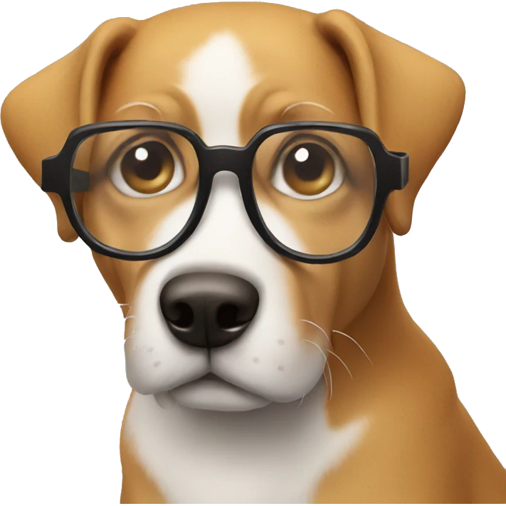 Dog with glasses emoji