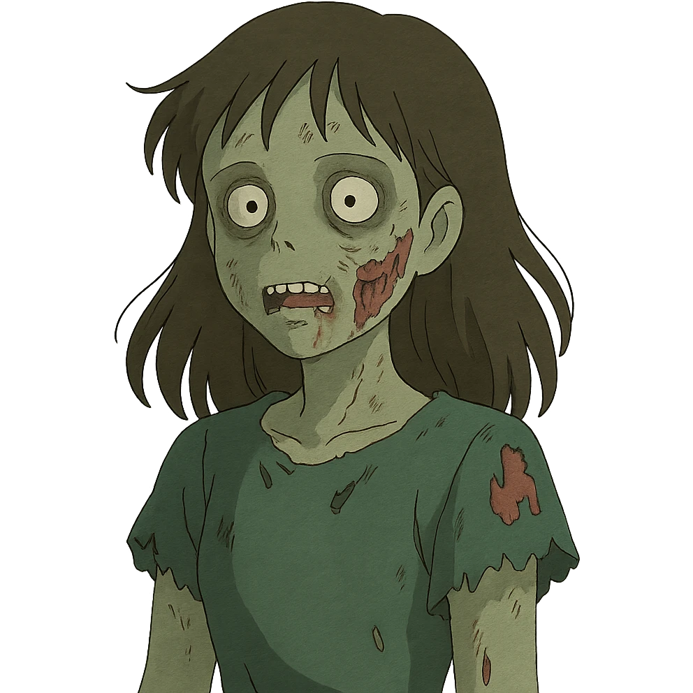 brunette zombie girl emoji