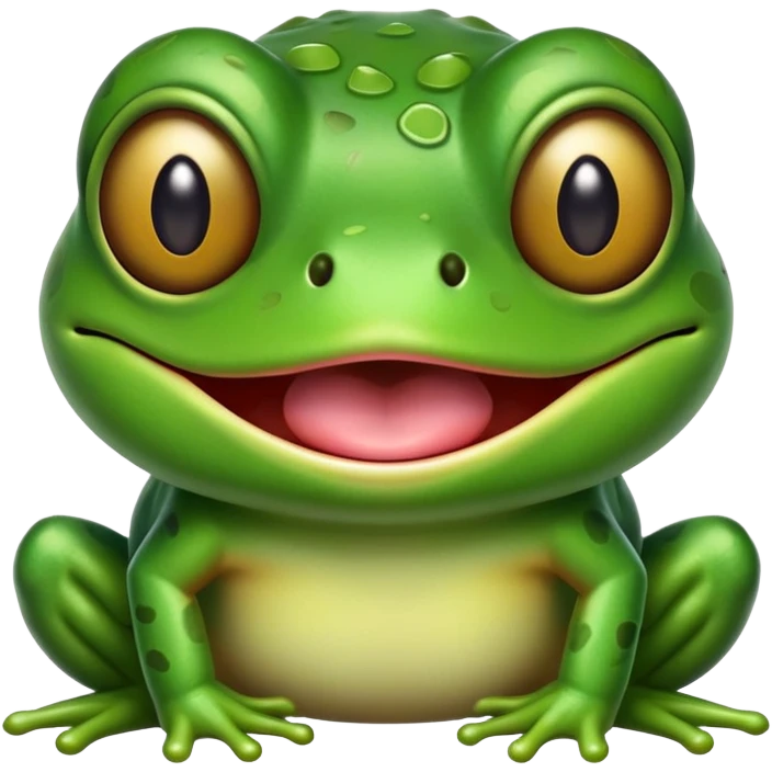 cute cross-eyed frog with tongue sticking out and silly grin emoji