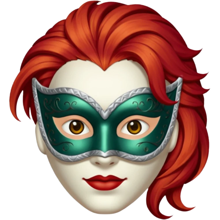 masked person venice bauta woman red hair emoji
