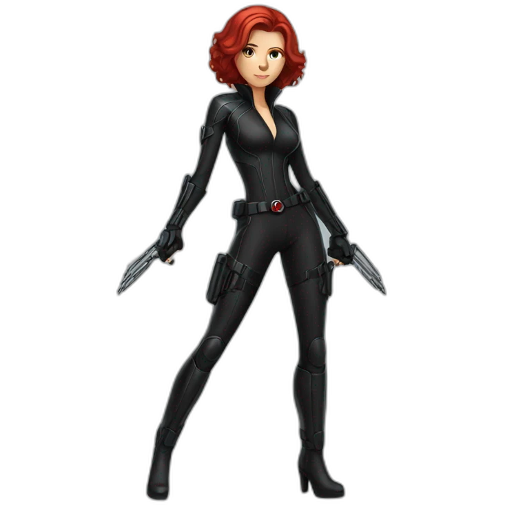 fullbody Black Widow emoji
