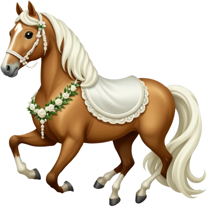 horse with a bridal train emoji