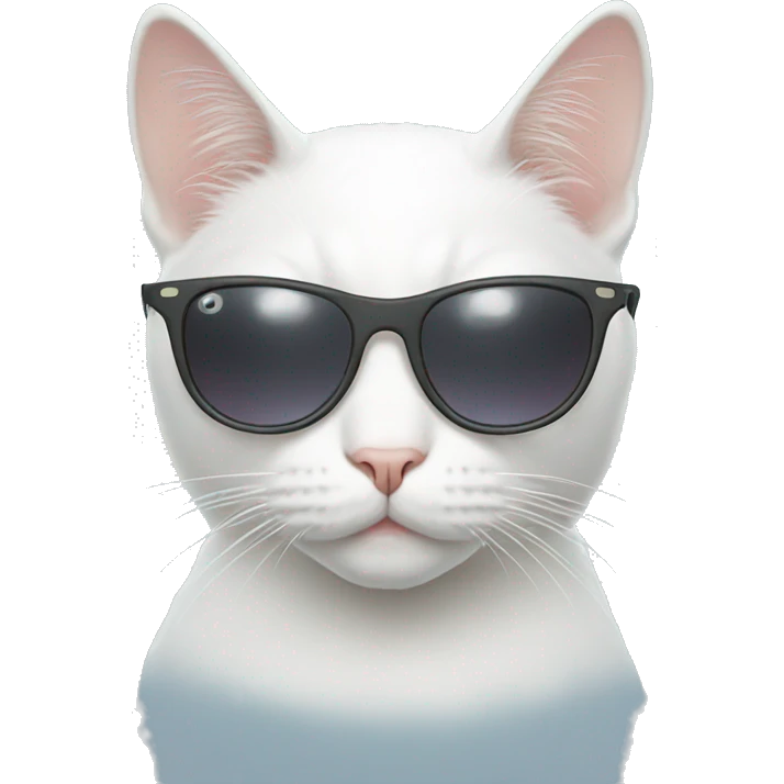 White cat with sunglasses  emoji