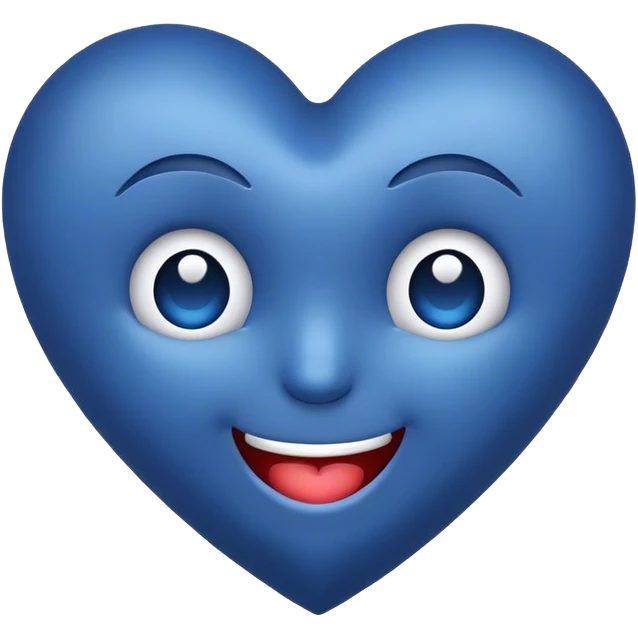 Dark blue heart wink emoji  emoji