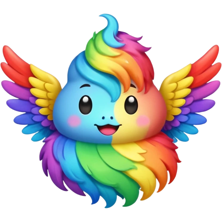 rainbow poop with wings emoji