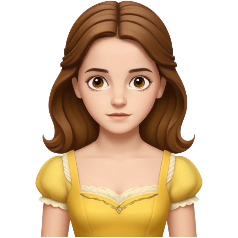 emma watson long hair as belle Cinematic Realistic emoji