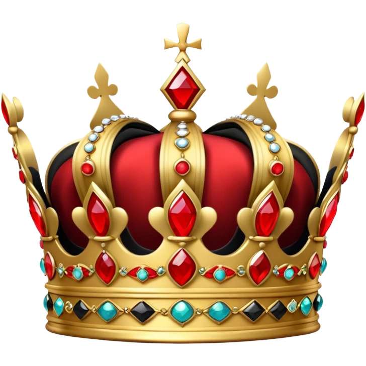 red and black royal crown emoji
