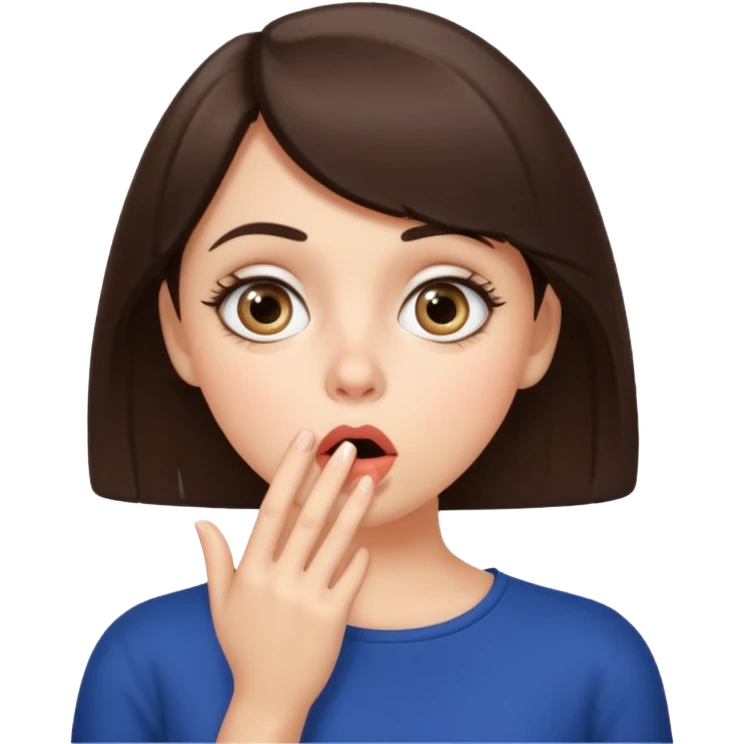 shhh wow brunette girl emoji