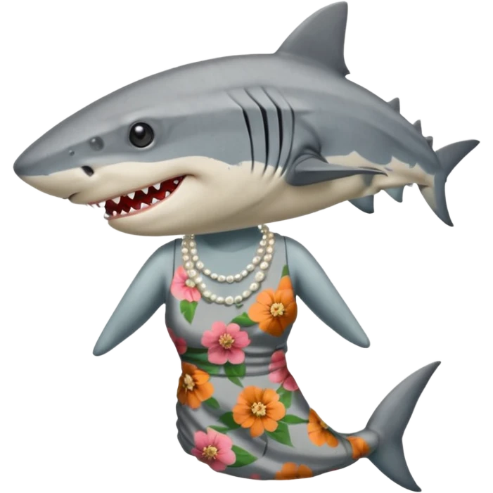 create me a slack emoji of a very old tiger shark dressed like a grandma emoji