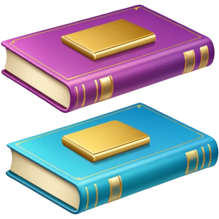 colofull 3 books, golden glow emoji