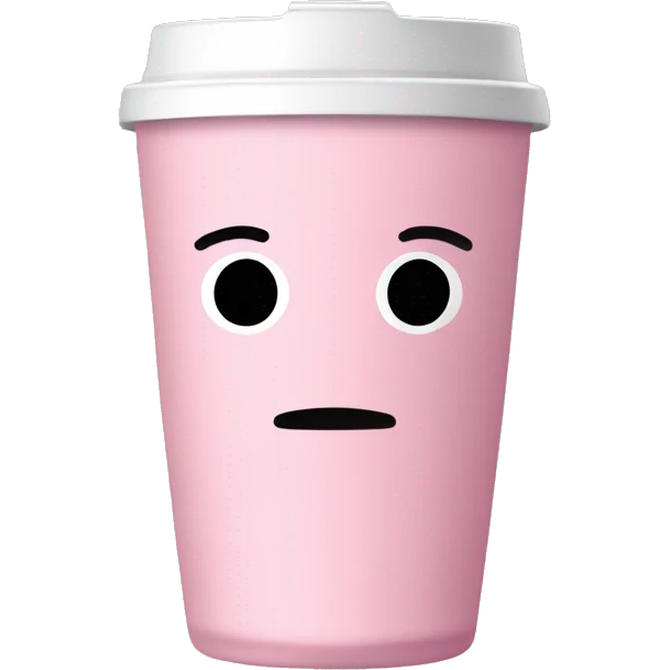 Light pink tumbler without face emoji