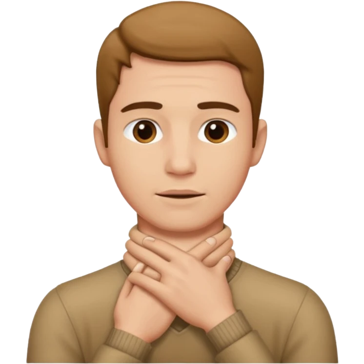 Guy holding his neck emoji