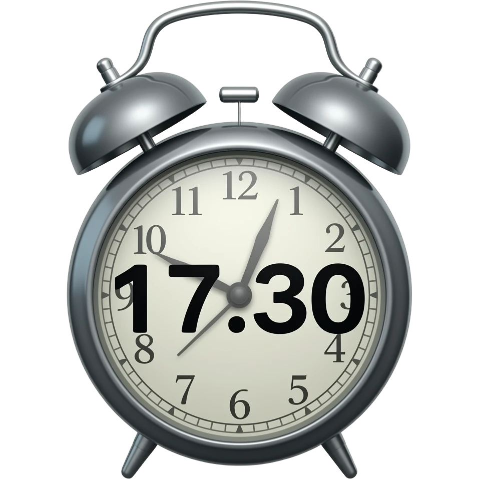alarm clock 17:30 emoji